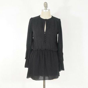 Parker Silk Chiffon Bell Sleeve Peasant Dress